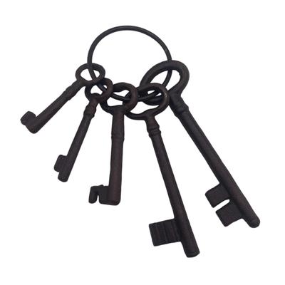 Lunari Antique Style Key Bundle, Retro Interior, Vintage Key Ring, Accessories, Object, Prop, Garden