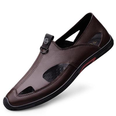 Sandale pentru bărbați din piele naturală de marcă de lux Mocasini pentru bărbați Sandale rochii de afaceri pentru bărbați Pantofi din piele lucrați manual