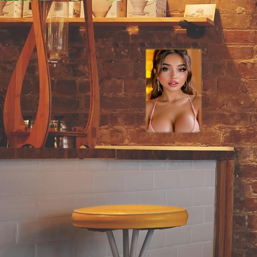 Sexy Rosa Dessous Metallschild 20*30cm Langlebige Wanddekoration für Zuhause Club Büro Bar Festliches Geschenk Klassisches Verlockendes Design