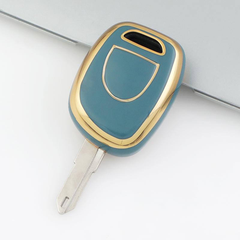 

Auto Shell Holder Protector For Renault Twingo Clio Kangoo Twingo Soft TPU Car Key Case Fob Cover Key Ring Accessories gold edge key cover сірий