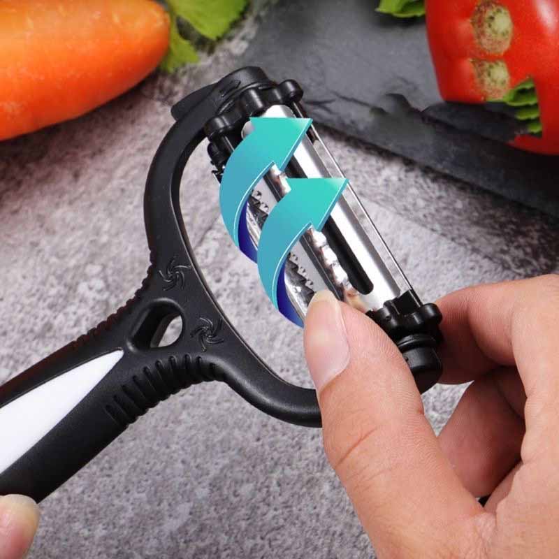 3 In1 Rotatable Vegetable Fruit 360 Degree Rotary Potato Peeler Cutter Planer Grater Kitchen Tools