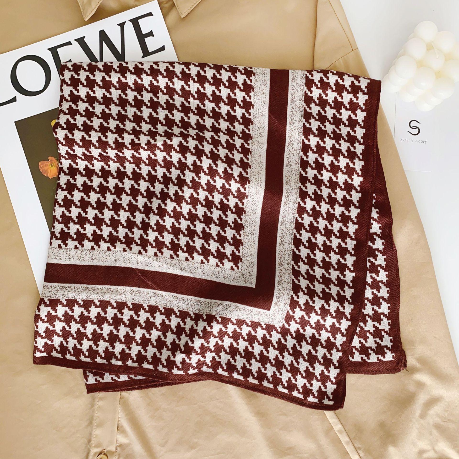 

Модная бандана, хлопковый шейный шарф, женский роскошный шарф с цветочным принтом, носовой платок, квадратная повязка на голову 68x68cm французские вина