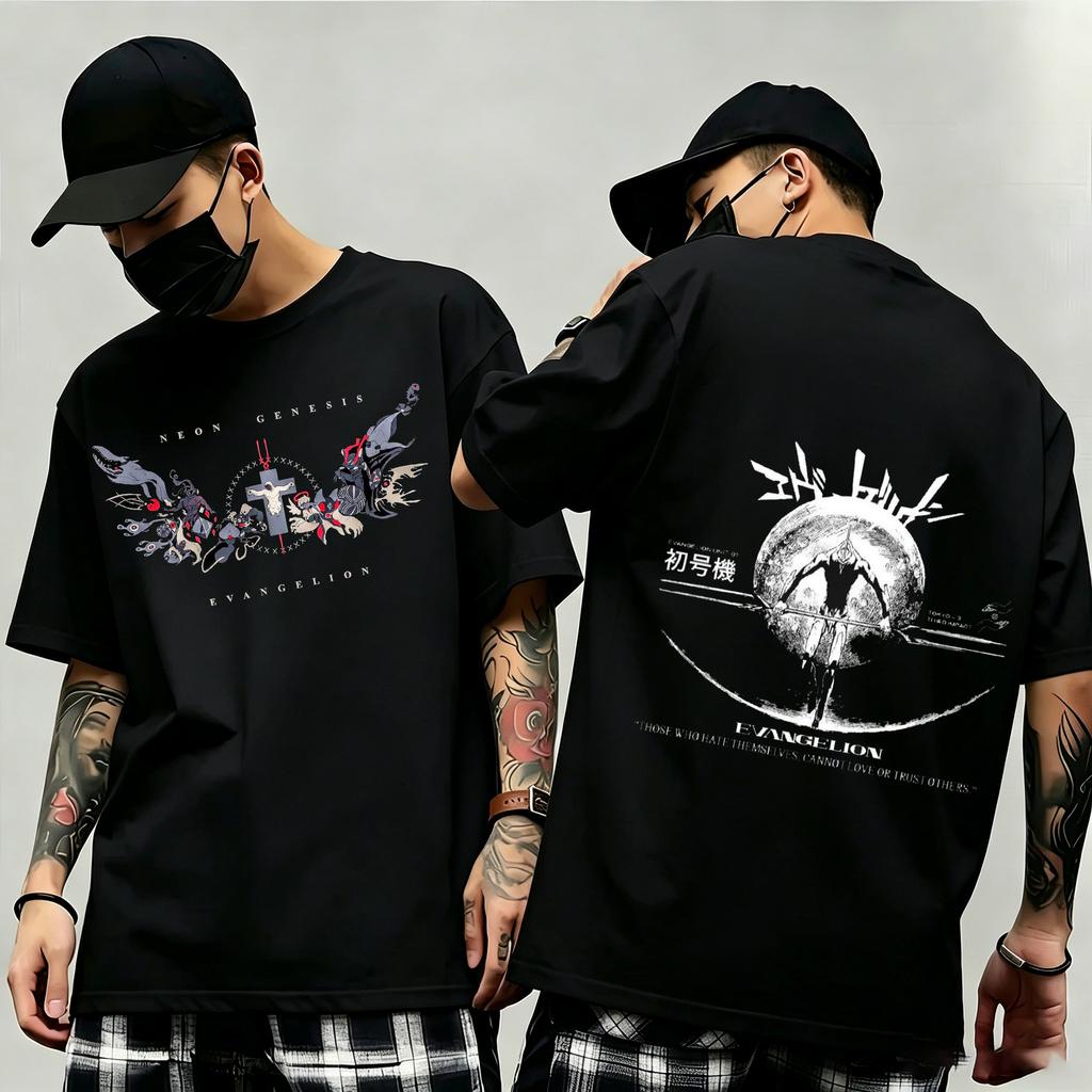 2026 Summer New Arrival Evangelion Pattern Street Style Print ShortSleeve TShirt Y2K Style Suitable for Both Unisex and Unisex