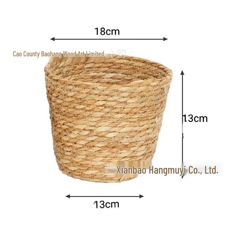 Nordic Handmade Rattan Flower Pot Cover - Woven Straw Basket for Plants and Decorative Storage in Living Room or Balcony