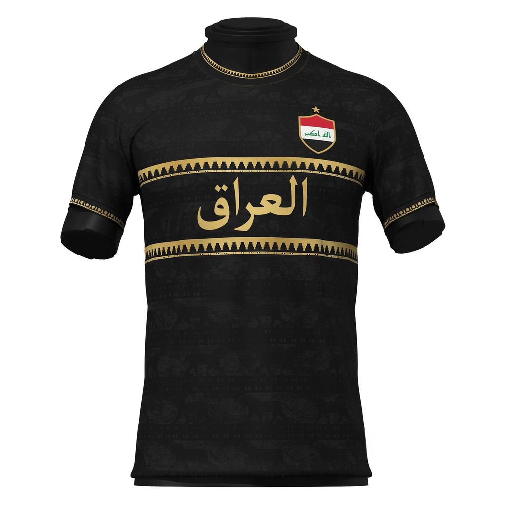 26 New Summer Iraqi 3D Print Soccer Jerseys, Family Matching T-Shirts, Suitable for Everyday and Training Wear, Stylish and Versatile