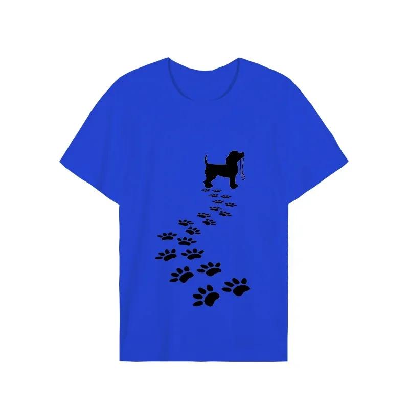 Letnie Koszulki Moda Wzór Łapy Psa Koszulka Damska Męska Top Zabawna Koszulka Graficzna dla Miłośników Psów Femme Koszulka Harajuku Koszulka Hip Hop