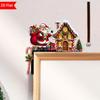 1pcs 2D Christmas Corner Sign Gingerbread House  Santa Claus Frame Wooden Door Sitter Home Wall Decors Festive Xmas Decor Gifts