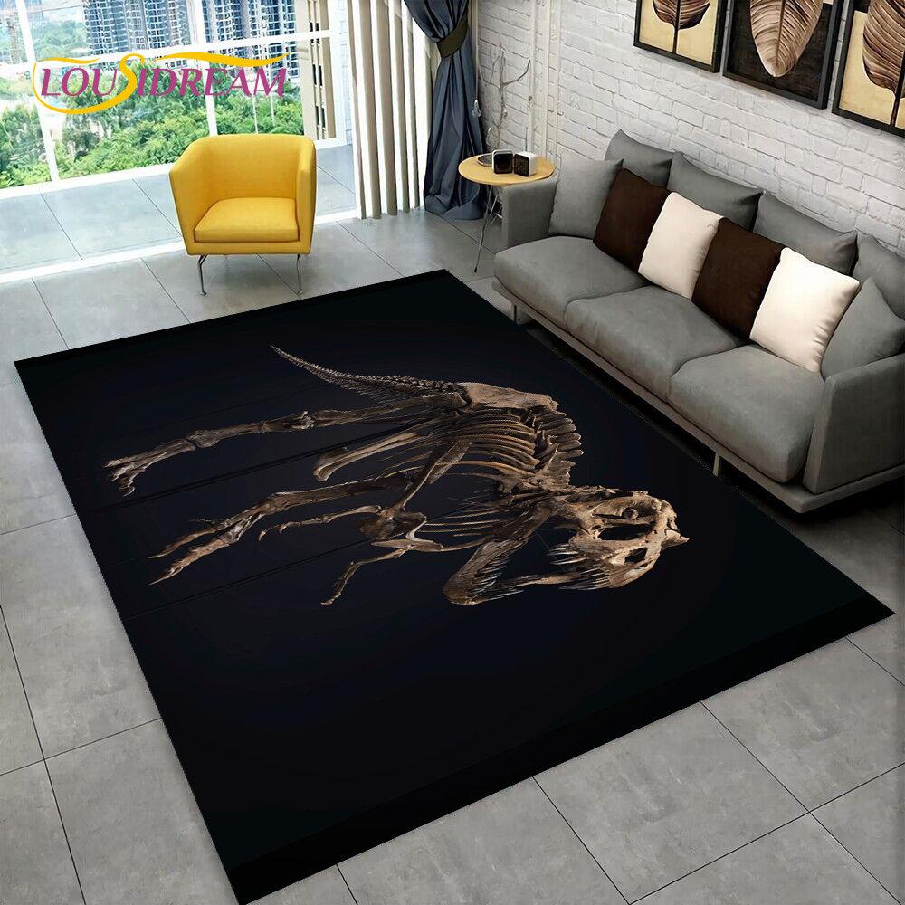 Animal Dinosaur Fossil Series 3D Area Rug,Carpet Rug for Home Living Room Bedroom Sofa Doormat Kitchen Decor,Non-slip Floor Mat