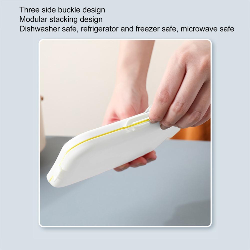 PP Silicone Material Sandwich Storage Box 3 Side Clips Food Snack Storage Sandwich Holder  For Work