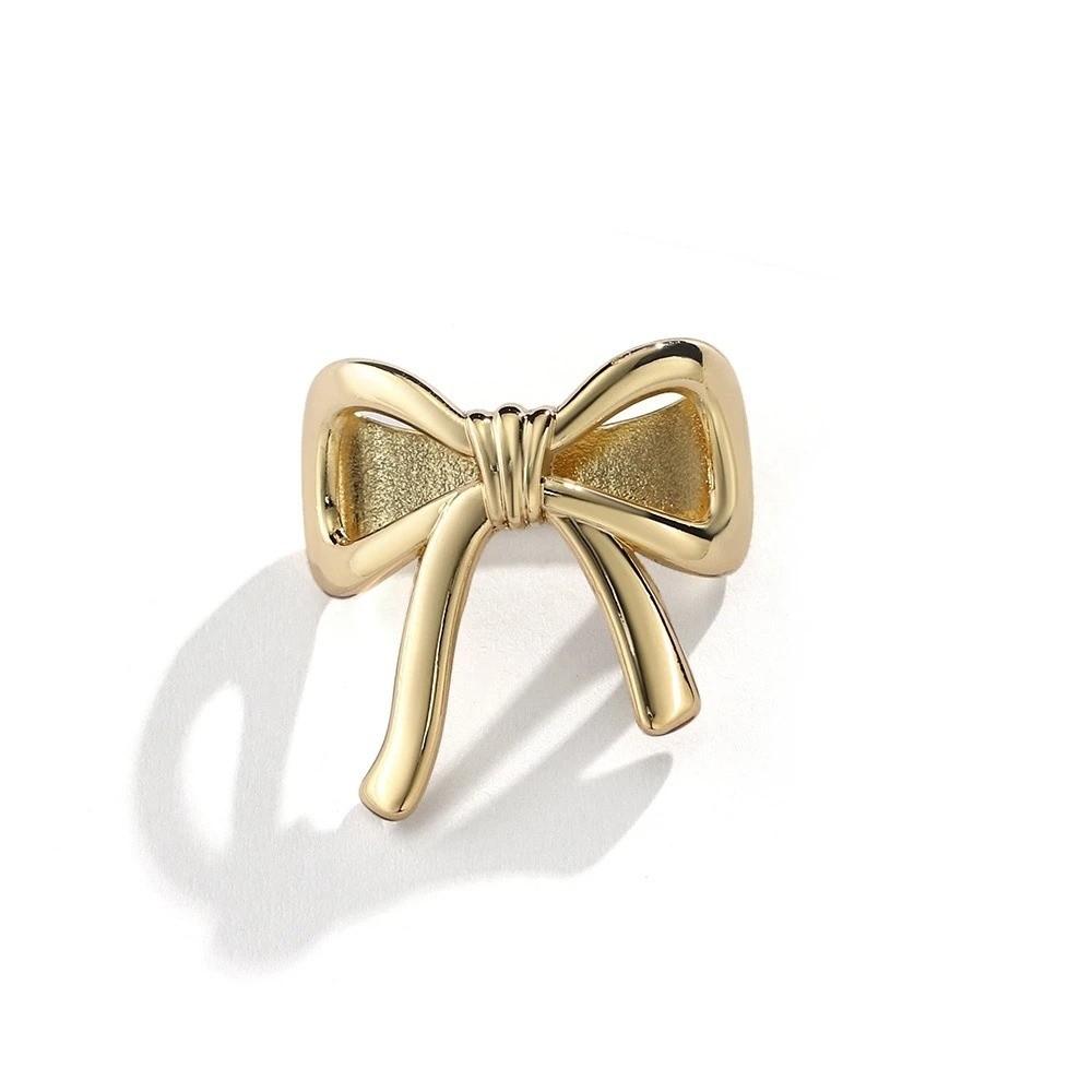 2pcs New Alloy Bow Scarf Clip Minimalist Golden Color Scarf Buckle Multifunctional Scarf Ring Scarf Fixing золотой