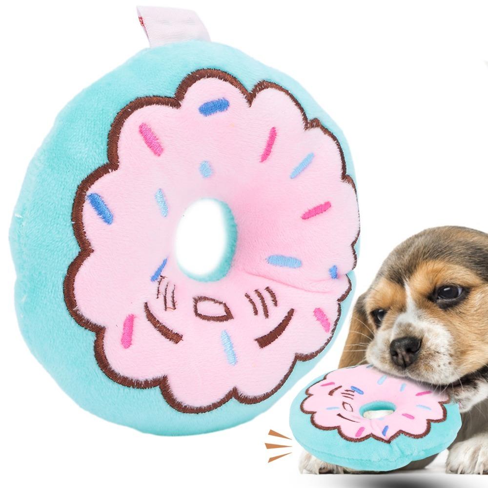 Chew Tough Squeaky Dog Toy Squeaker Inside Interactive Dog Chew Toy Plush Pet Toy  Boredom Relief синий