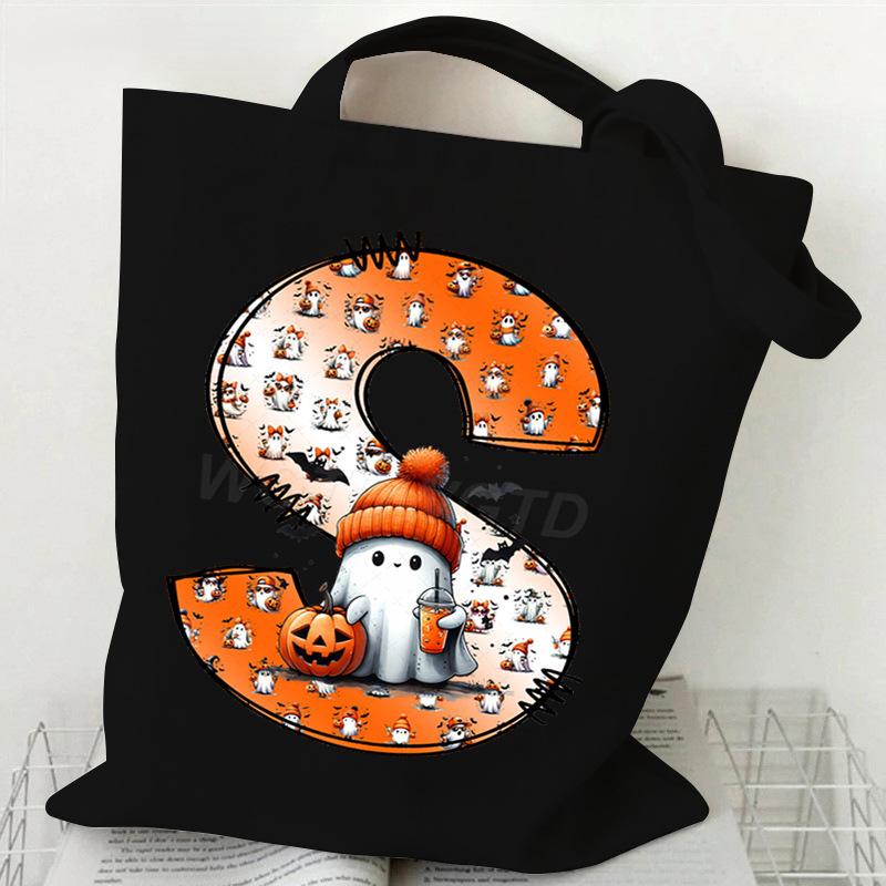 New Halloween 26 Letter Print Fashion Shoulder Bag Multi-function Portable Handbag Casual Versatile
