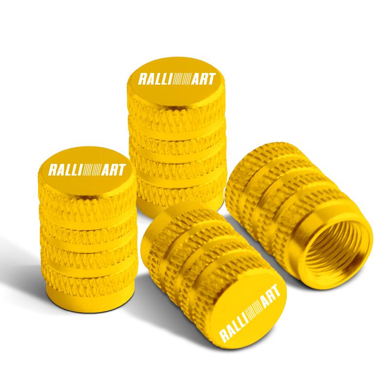 4pcs For Mitsubishi Ralli Art Badge ASX EVO Lancer Galant Pajero Car Wheel Tire Valve Caps Tyre Stem Covers Accessories Styling