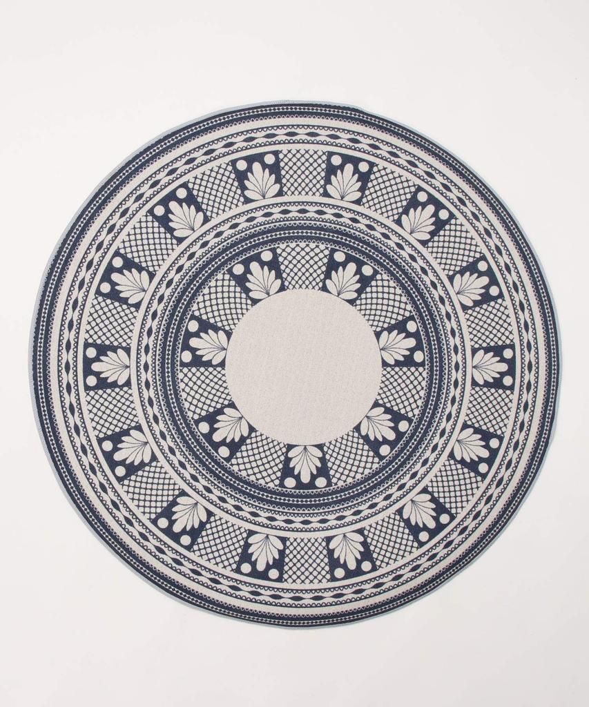 Stylish Round Rug, Cute Circle Mat, Oriental, Persian Carpet Style, Korean Interior, Antique, Vintage, Social Media-Eligible, Korean Item, 100cm