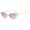 Vintage Cat Eye Sunglasses Women New Stylish Metal Rim Solid Color Casual Shades Trendy Retro Brand Design Sun Glasses