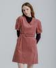Eilubeu Corduroy Belted Midi Dress Aaqldr001P