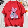 Lovely Plush Doll Rabbit Print Mens T-Shirt Cotton Short Sleeve Summer Loose Casual T Shirt Soft Clothes