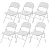 Set of 6 Folding Chairs Portable Dining Chairs Steel Frame 45 x 46 x 78 cm White