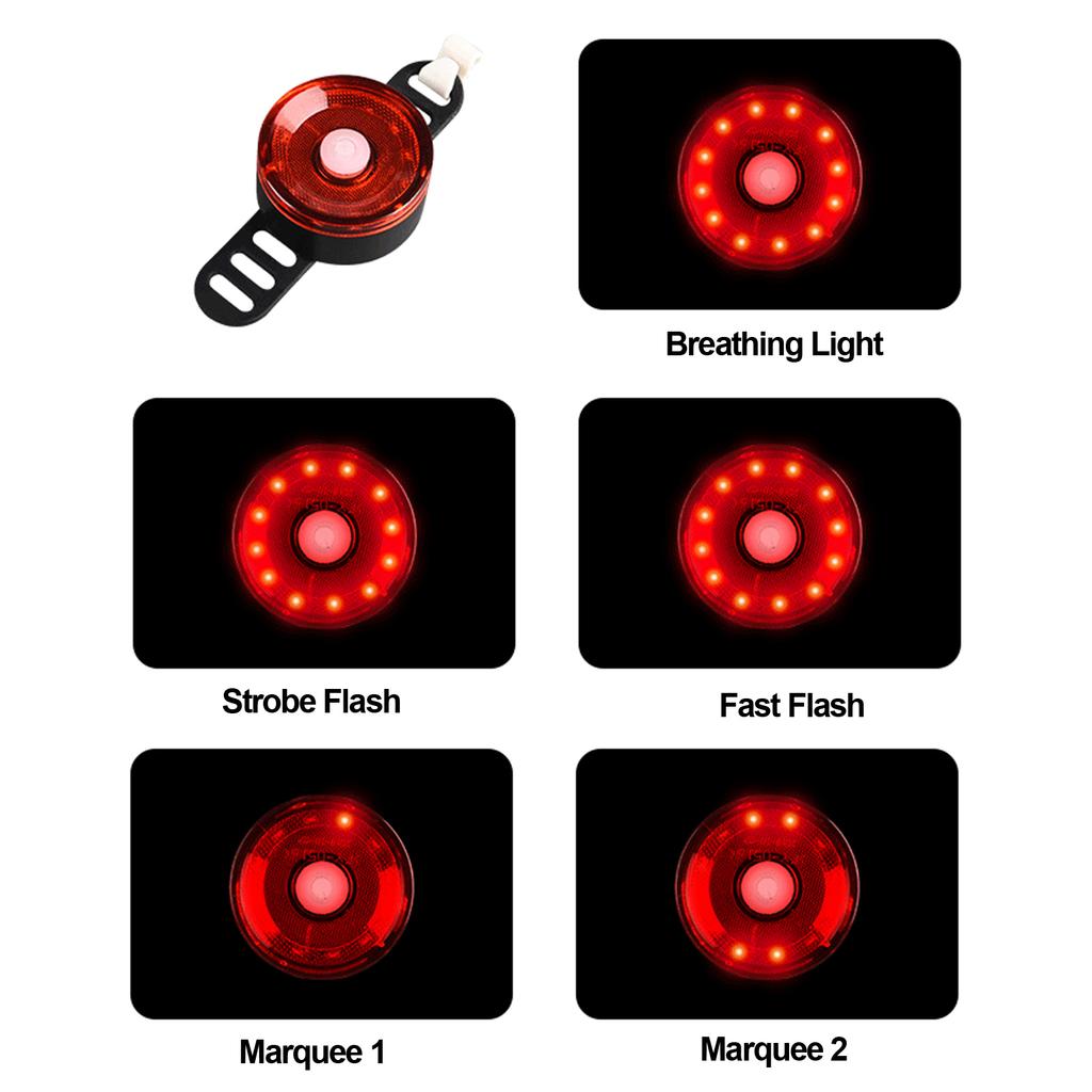 Bike Warning Tail Light Waterproof USB Rechargeable   Bright Round Rear Lights for Road Bikes