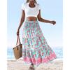 Women's Summer Elastic Waist Loose Long Printed Skirt