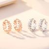 Huitan Dainty Leaf Hoop Earrings for Women Trendy Chic Daily Wearable Ear Accessories Girl Birthday Party  Creative Gifts