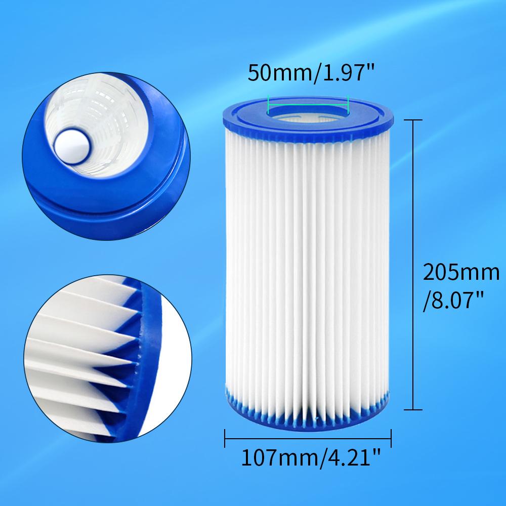 Cartuccia Filtro Tipo A / C Per Intex 29000E 59900E, Tipo III Per Bestway 58012E Pompa Filtro per Piscina