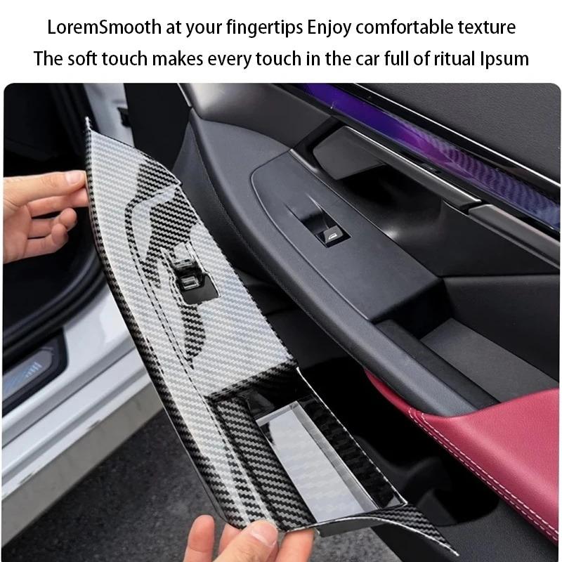 For BMW 5 Series I5 G60 2024-2025 LHD Door Window Lifting Switch Panel Frame Trim Sticker Car Door Button Frame Trim Cover