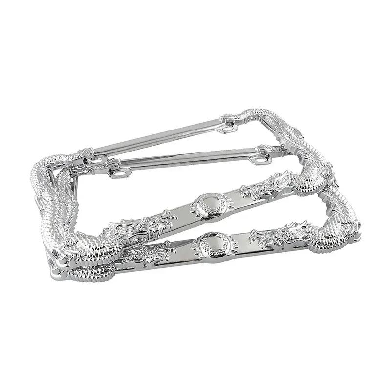 2pc Animal Chain Skeleton Shape Personalized Creative License Plate Frame ABS N Standard Vehicle Plate Holder