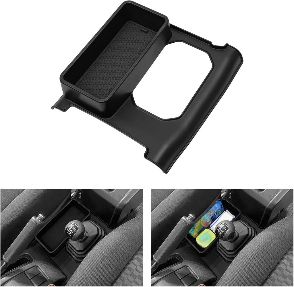 LUCKEASY Shift Lever Storage Box for Suzuki Jimny Nomad JC74W Automatic Shift Lever Storage Tray with Noise Shock Scratch and Scratch Concealment Easy