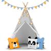 Nukido Children's Teepee Tent With Lights - Gray