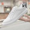 Baskets pour Homme en Cuir Véritable Mode Style Coréen Chaussures Décontractées à Lacets Chaussures d'Extérieur pour la Marche Respirantes Chaussures Vulcanisées pour Homme