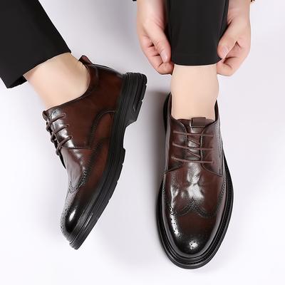 Luksusowa marka Grave Leather Shoes Men Lace Up Oxford Shoes Men Classic Business Office Pointed Toe Designer Men Casual Shoes