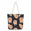 Multifunctional Dog Printed Thick Rope Shoulder Beach Bag Casual Large Capacity Handbag 7620