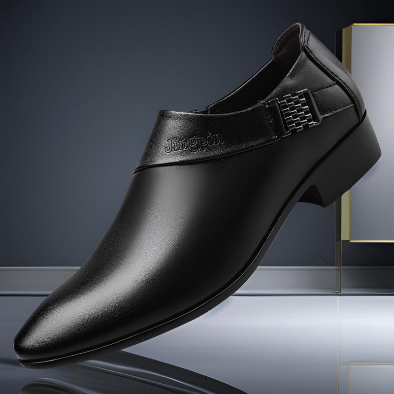 

Autumn new men s leather shoes men s large size business dress shoes men s British casual shoes versatile wedding shoes 38