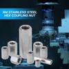 PATIKIL M10 X 1.25 High Nuts Hex Couplings, 6pcs, 30mm/1.2" Long, Fully Threaded Rod Coupling Nuts, Stud Connector Fasteners, Silver Tone