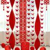 Festive Double Happiness Pendant Red Door Curtain Hanging Decor  Wedding Party Decor