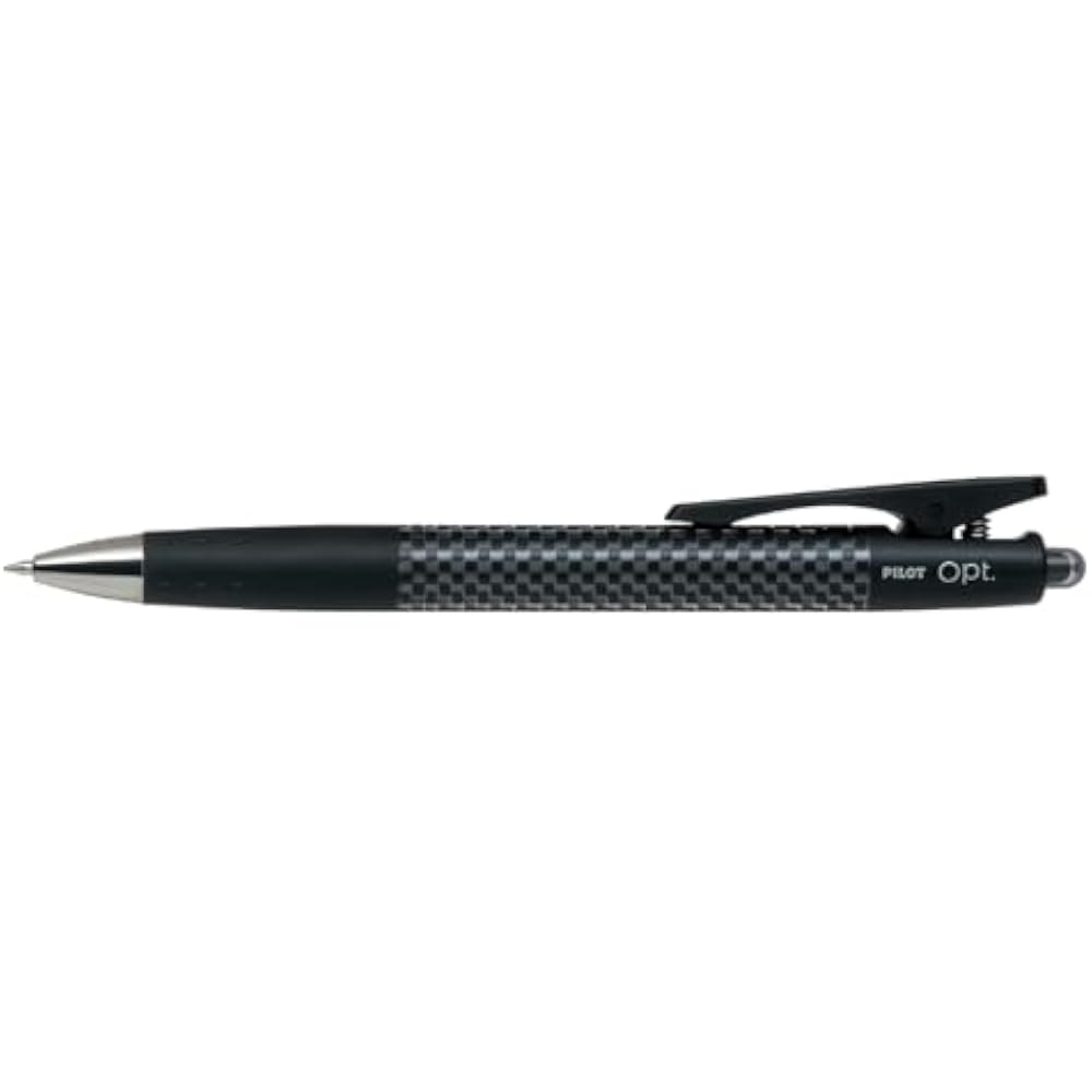 Pilot Oil-Based Ballpoint Pen, Opto 0.7, Carbon/Black Ink, 10 Pcs, BOP200F10CB