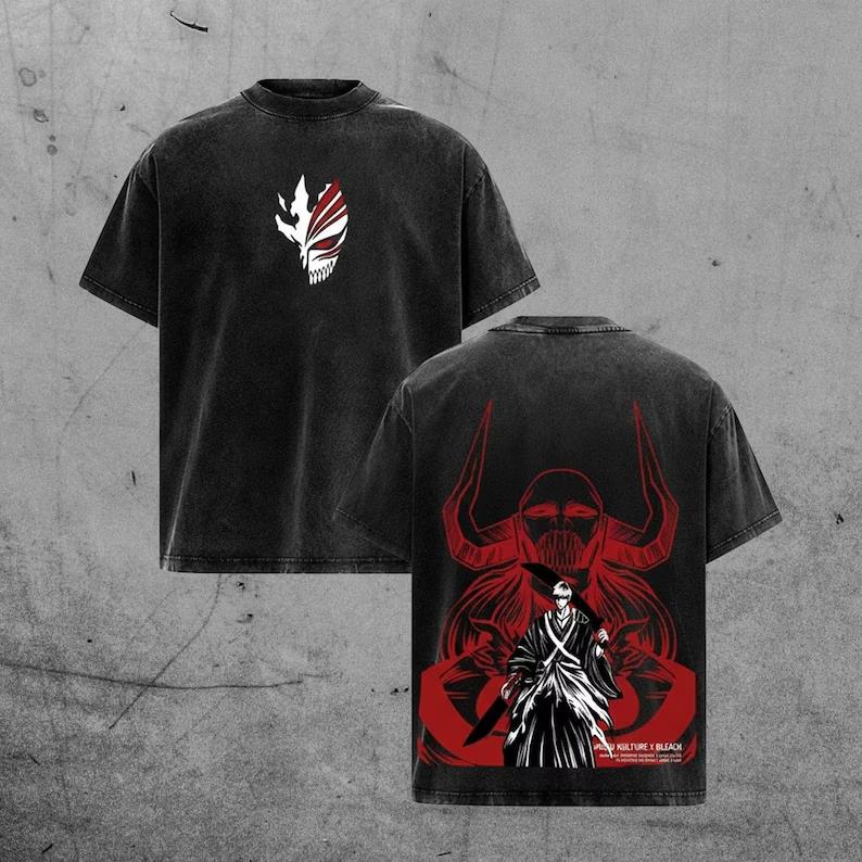 

Hot Anime BLEACH Ulquiorra Cifer Print T-shirt Men Women Tshirts Short Sleeve Cotton Clothing Retro Washed T Shirt Harajuku Tops S