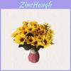 Helianthus Annuus Artificial Flower Bouquet With Plastic Craft For Wedding Home Decor And Photography