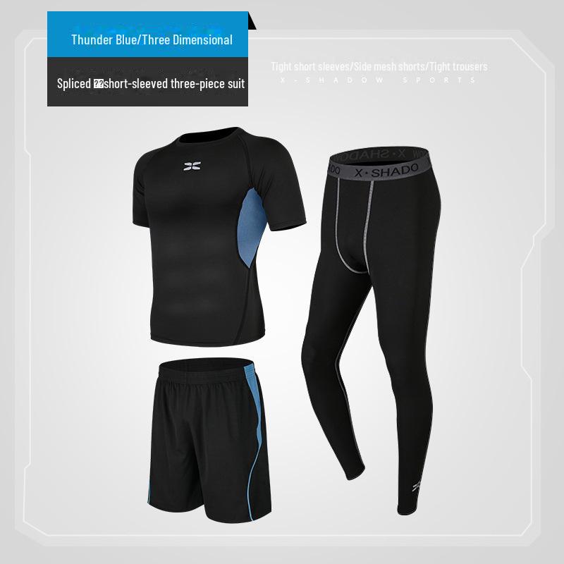 Men's Casual Fitness Running Suit: Shorts & Short-Sleeved Tights for Yoga & Training