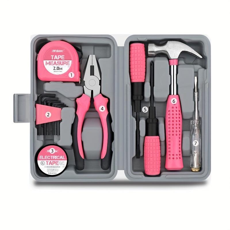 Home Tool Set: Allen Wrench, Storage, Screwdriver, and Pliers