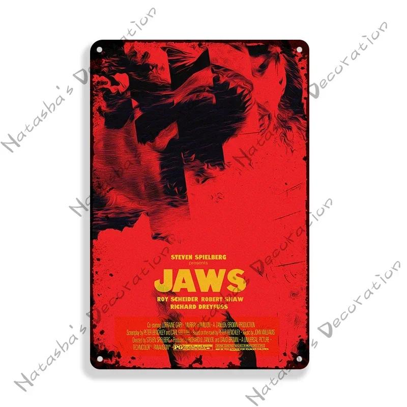 Movie Jurassic Park Metal Tin Sign E.T. Metal Signs Poster JAWS Vintage Poster Old Decorative Plate Metal Plaque Wall Plate