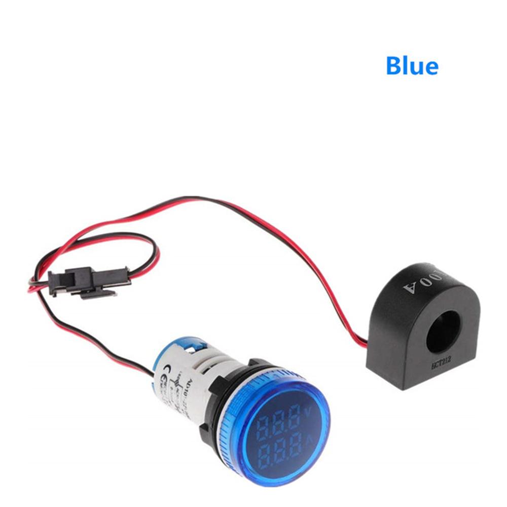 22mm AC50-500V 110V 220V Ammeter Voltmeter HZ Hertz Frequency Meter Digital Current Voltage Amp Signal Light LED Lamp Indicator