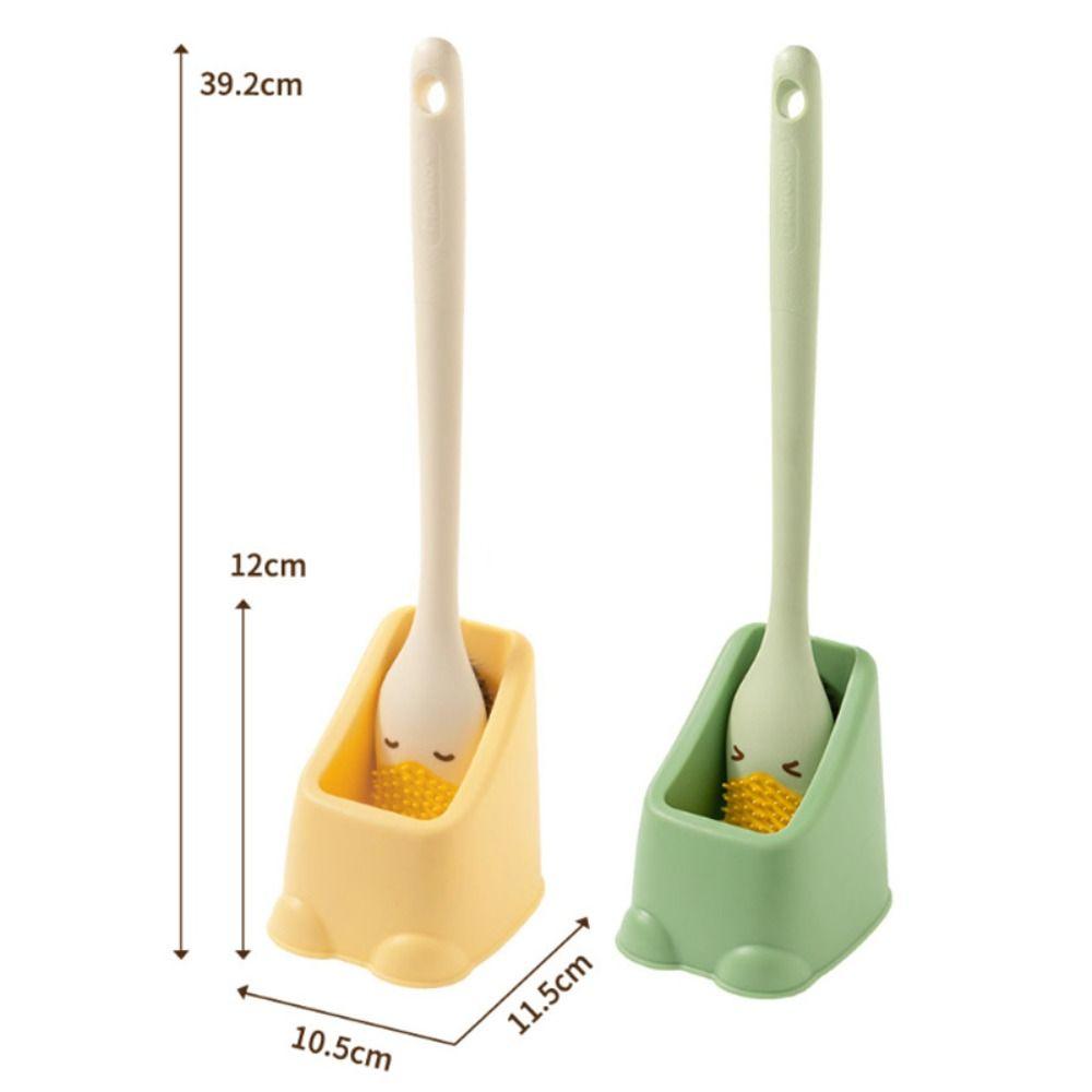 Long Handle Cartoon Duck Toilet Brush Plastic Cleaning Brush Durable Closestool Brush Bathroom