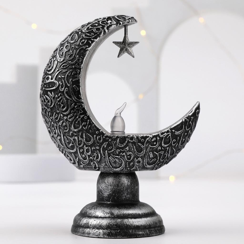 LED Moon Star Candlestick Ramadan Home Decor Candle Light Islamic Muslim Festival Party Decoration Eid Supplies 2026