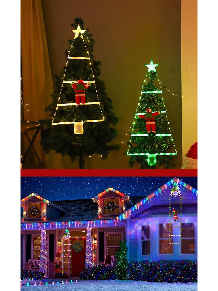 Weihnachtsmann Kletterleiter LED Lichterkette - Weihnachtsfeiertagsdekorationen