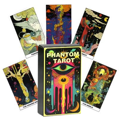 Baraja de tarot Phantom de 10,3 x 6 cm con 78 cartas de tarot coloridas basadas en el sistema Rider Waite