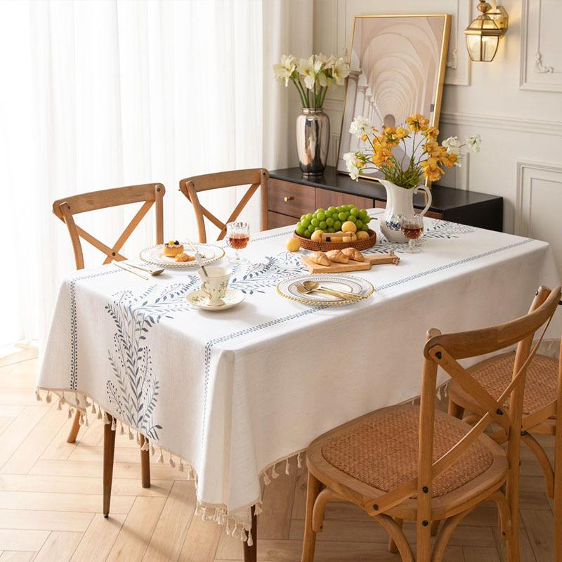Yingchuang Three-Dimensional Embroidered Tablecloth American Light Luxury High-Grade Rectangular Dining Table Cloth Retro Atmosphere Book Tablecloth