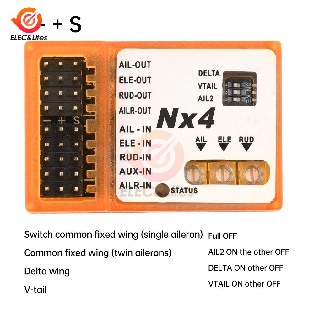 NX1-EVO Fixed Wing Autopilot Module DC 1.1-6V 111Hz Response Auto Recognize Single Double Aileron For Training RC Aircraft Model
