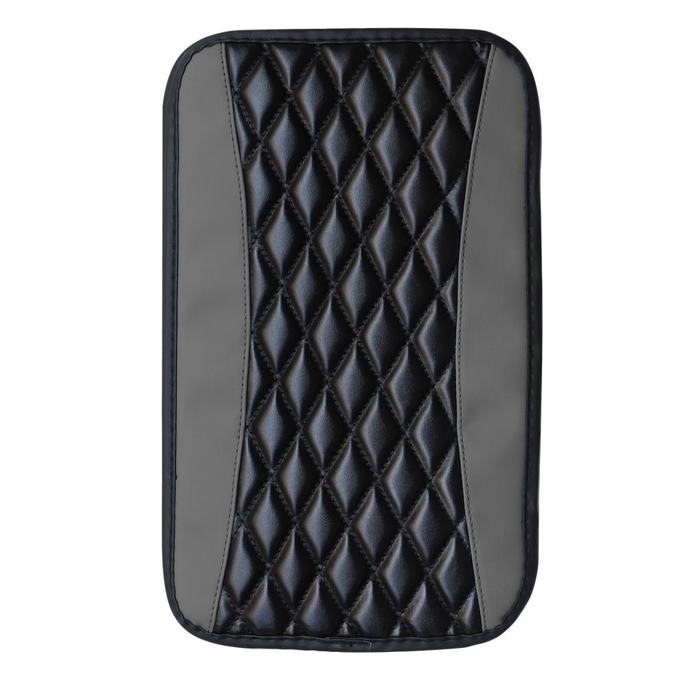 Car armrest cushion center control cushion Car interior accessories PU leather embroidered three-dimensional lattice cushion